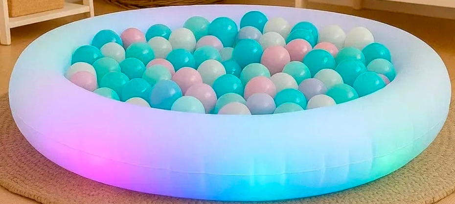 Sensory LED Inflatable Ball Pit (90 cm) – Lights & Glow Balls Included