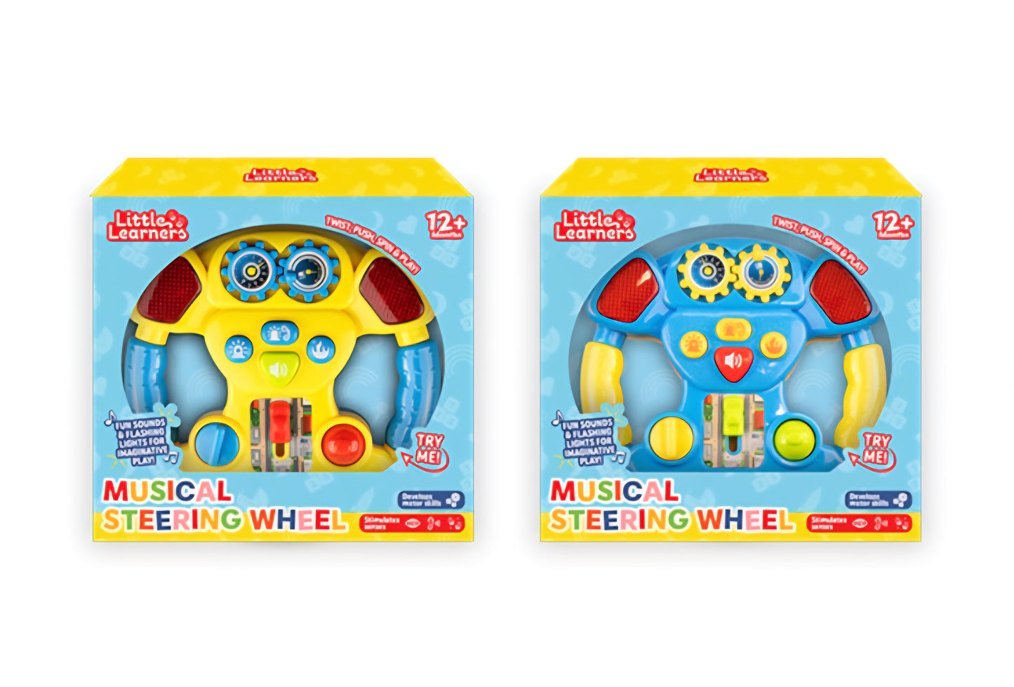 Little Learners Musical Steering Wheel (18m+) – Lights & Sounds Toy