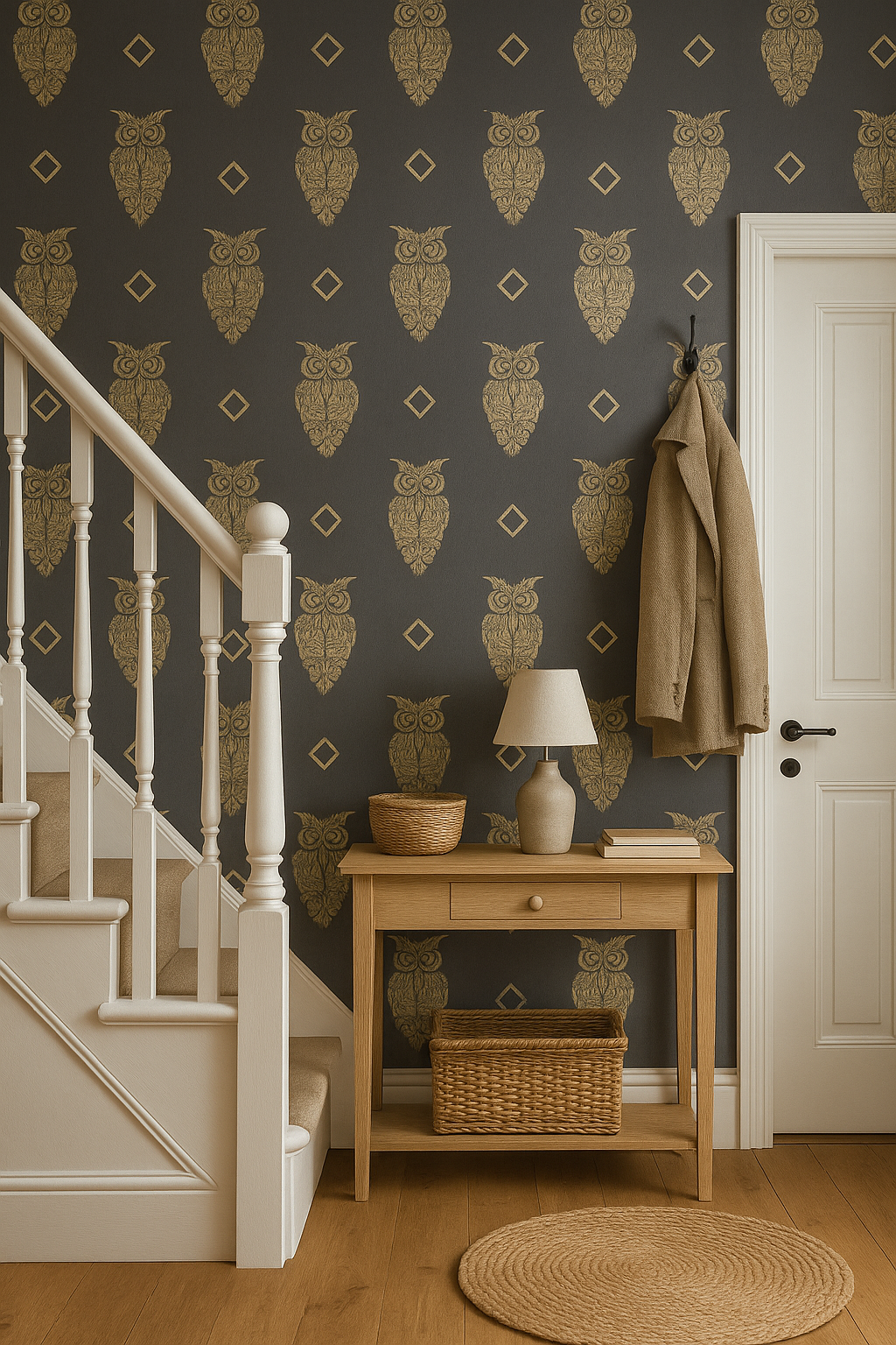 What a Hoot Wallpaper. Black and gold glitter owls