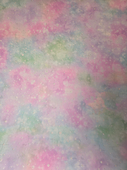 Pastel Galaxy Iridescent Wallpaper – Pink Blue Glitter Effect Feature Wall (12795)