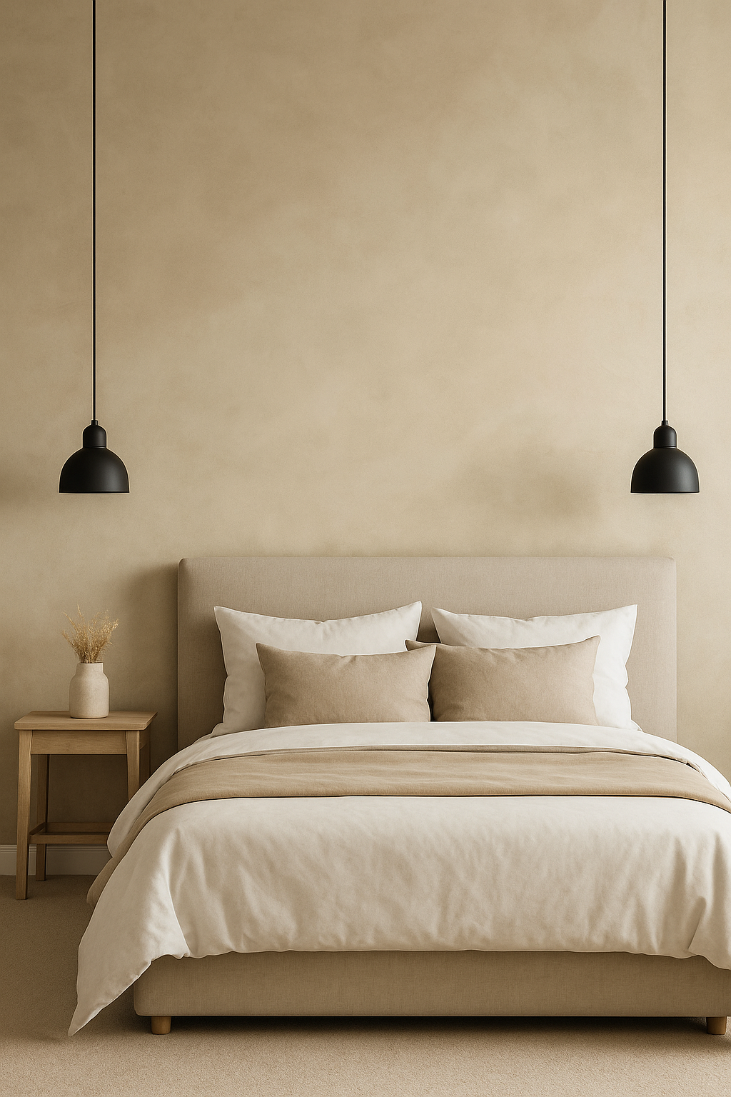 Textured Swirl Effect Wallpaper – Warm Beige Neutral.