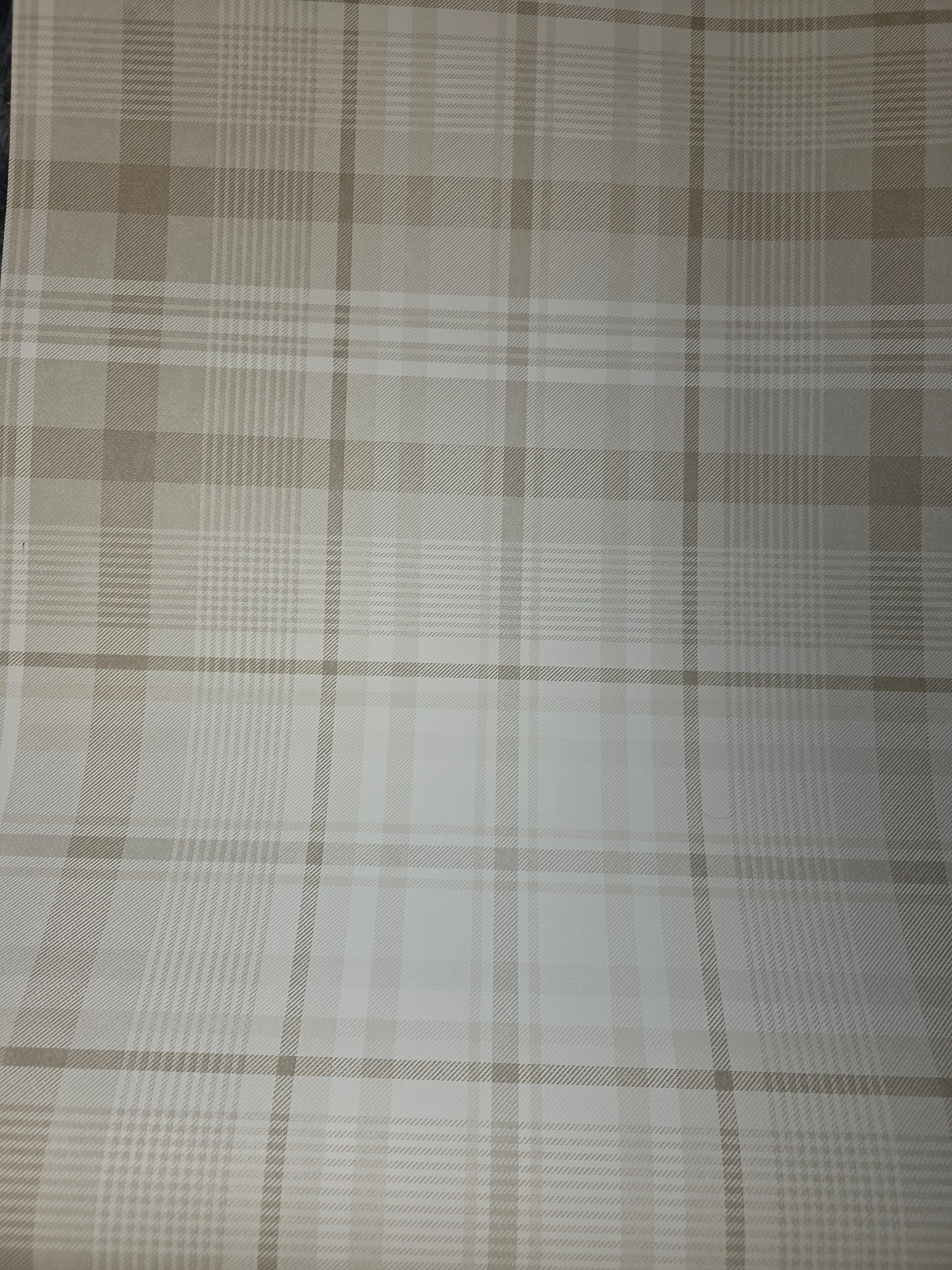 Kirkham Check Neutral Tartan Wallpaper Classic Beige Cream Feature Wall (14180)