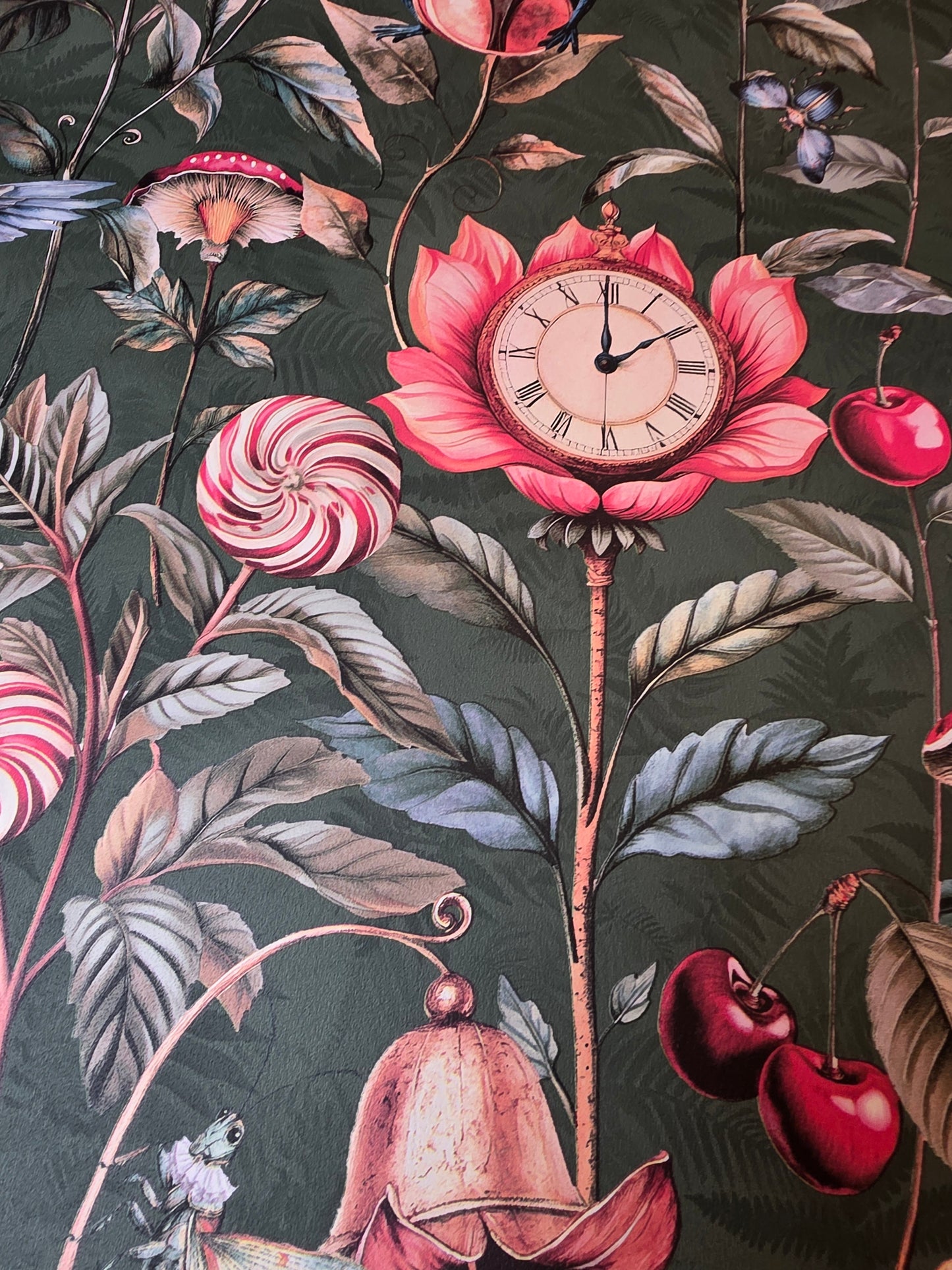Curious Creatures Wonderland Wallpaper – Emerald Green Statement Feature (13921)