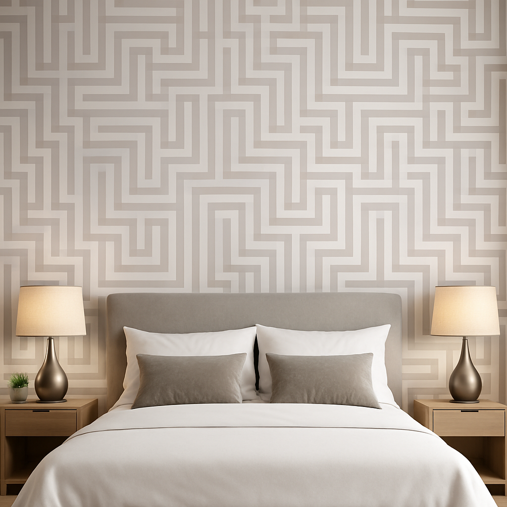 Glistening Maze Grey Wallpaper