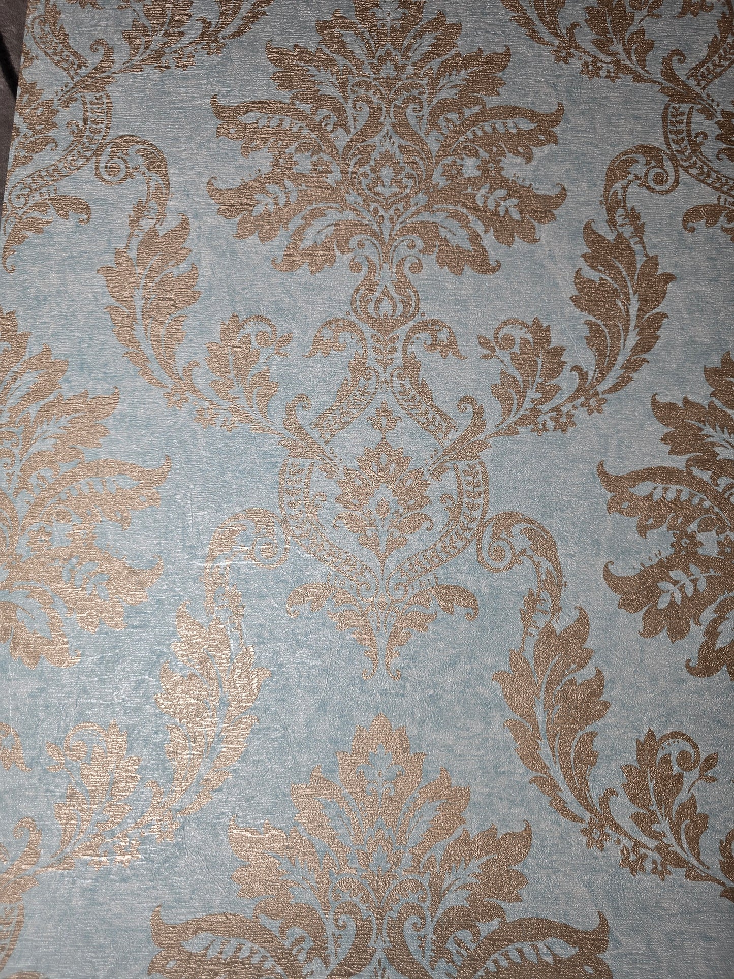 Capri Damask Teal & Gold Wallpaper – PC2507
