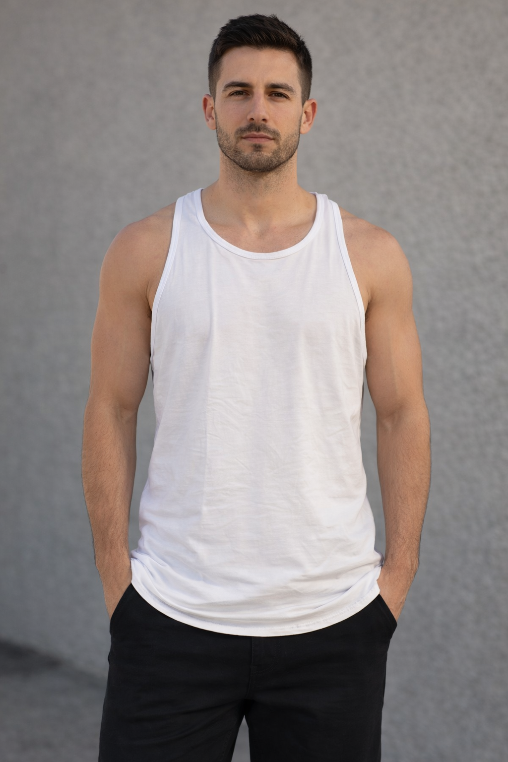 Men’s Breathable Vest Tank Top – White or Black – Size Medium