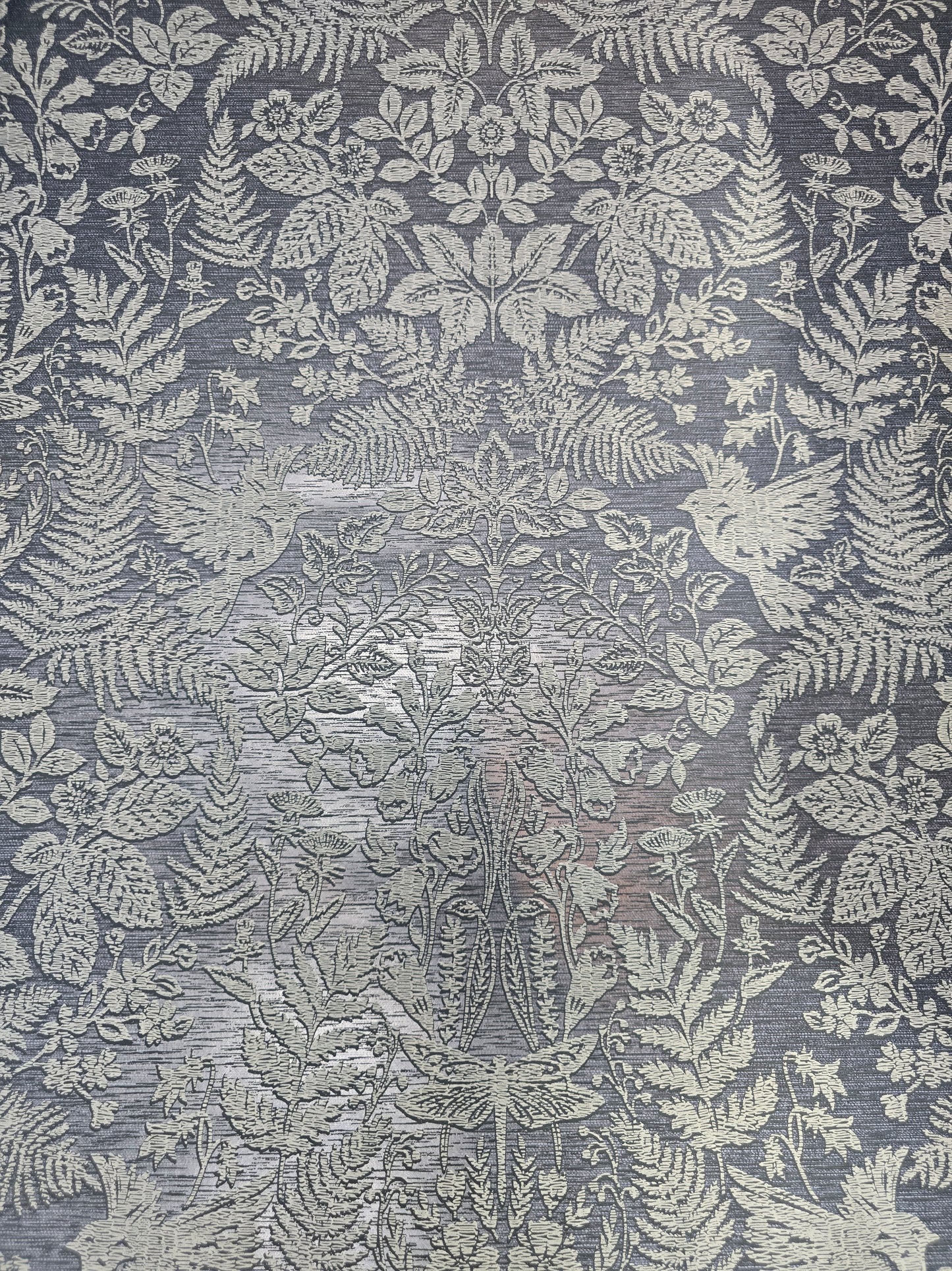 Loxley Navy Textured Botanical Wallpaper (65801)