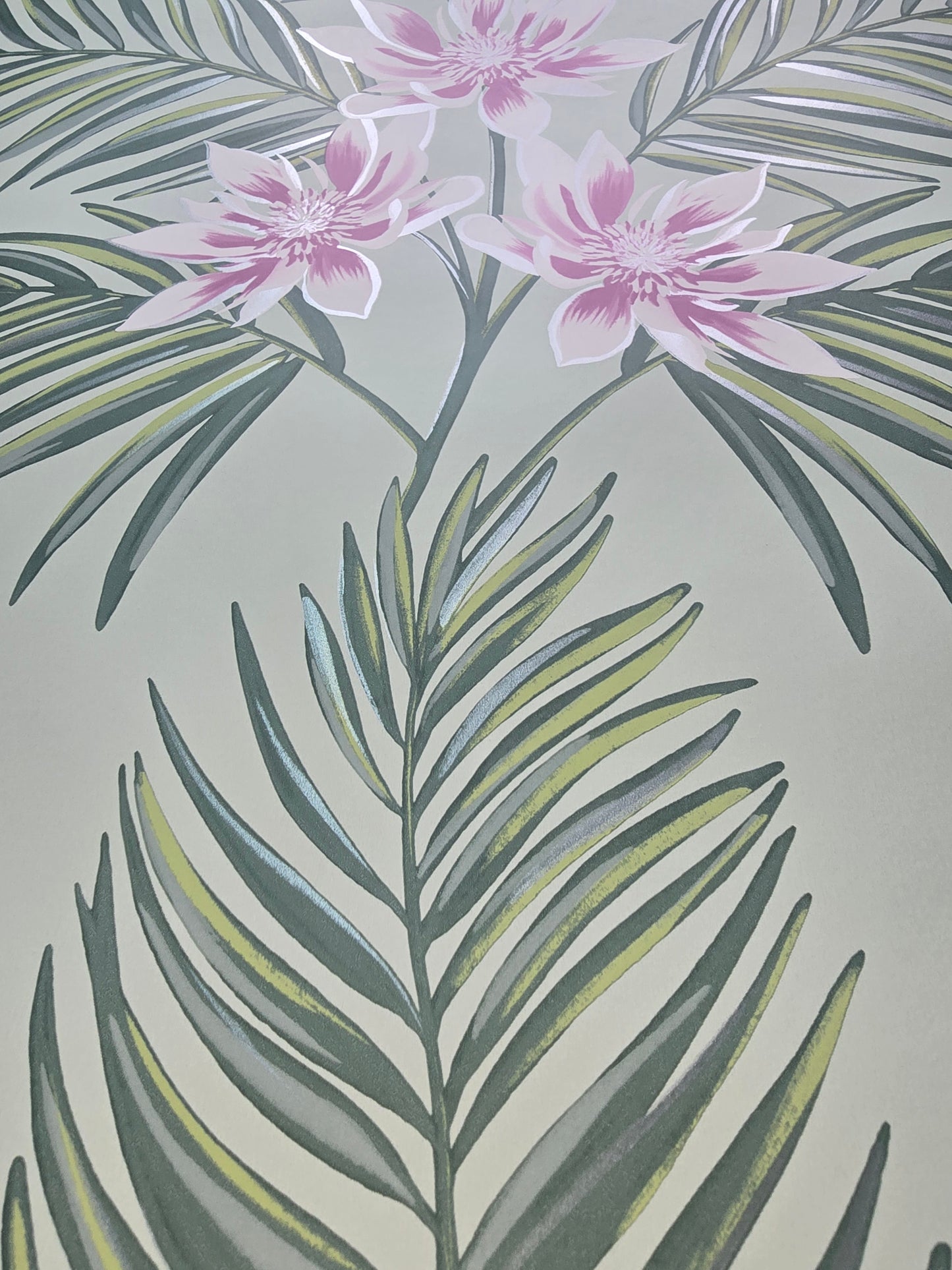 Bali Tropical Floral Green & Pink Wallpaper – FD43278