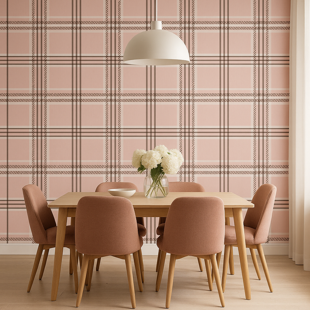 Tartan Check Wallpaper – Cosy Modern Feature Wall
