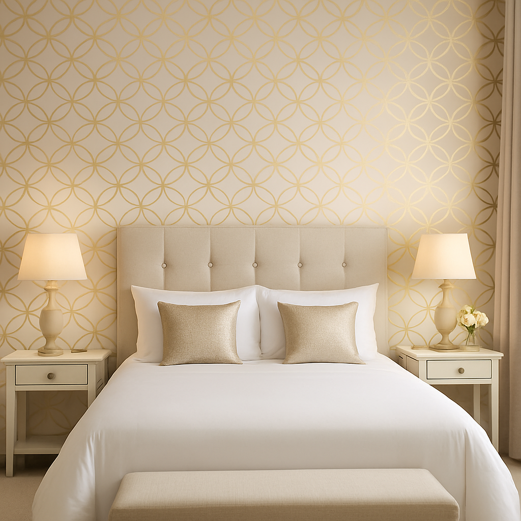 Statement Feature Wallpaper – Diso Beige/Gold