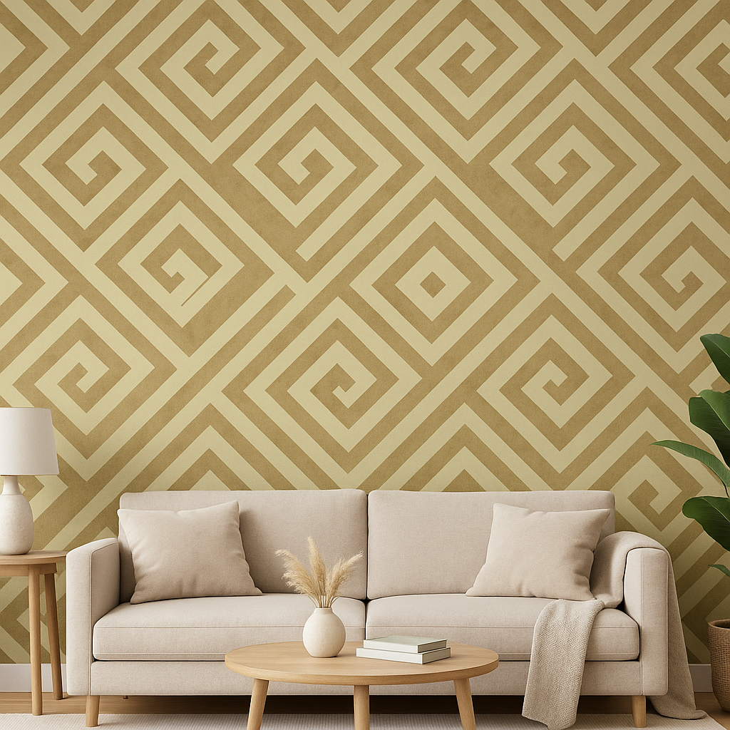 Greek Key Gold Wallpaper