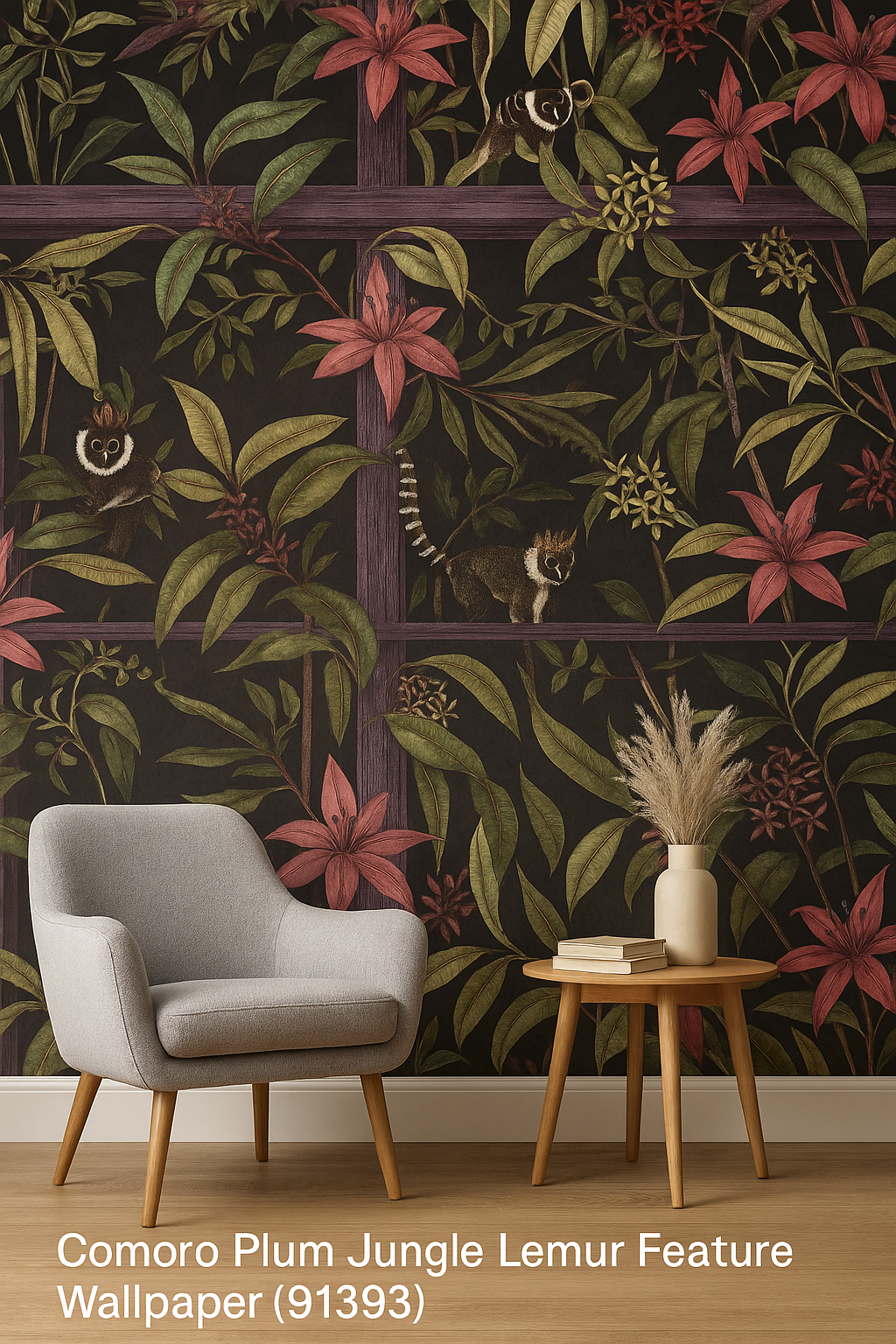 Comoro Plum Jungle Lemur Feature Wallpaper (91393)