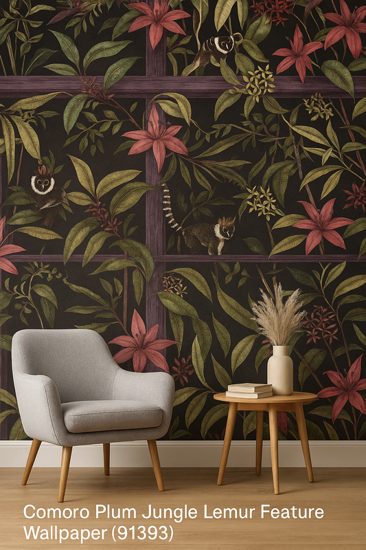 Comoro Plum Jungle Lemur Feature Wallpaper (91393)