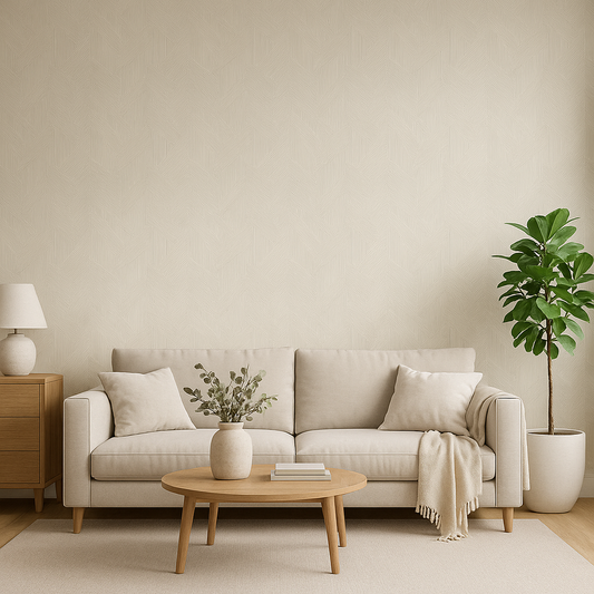 Modern Geometric Textured Wallpaper – Neutral Cream & gold