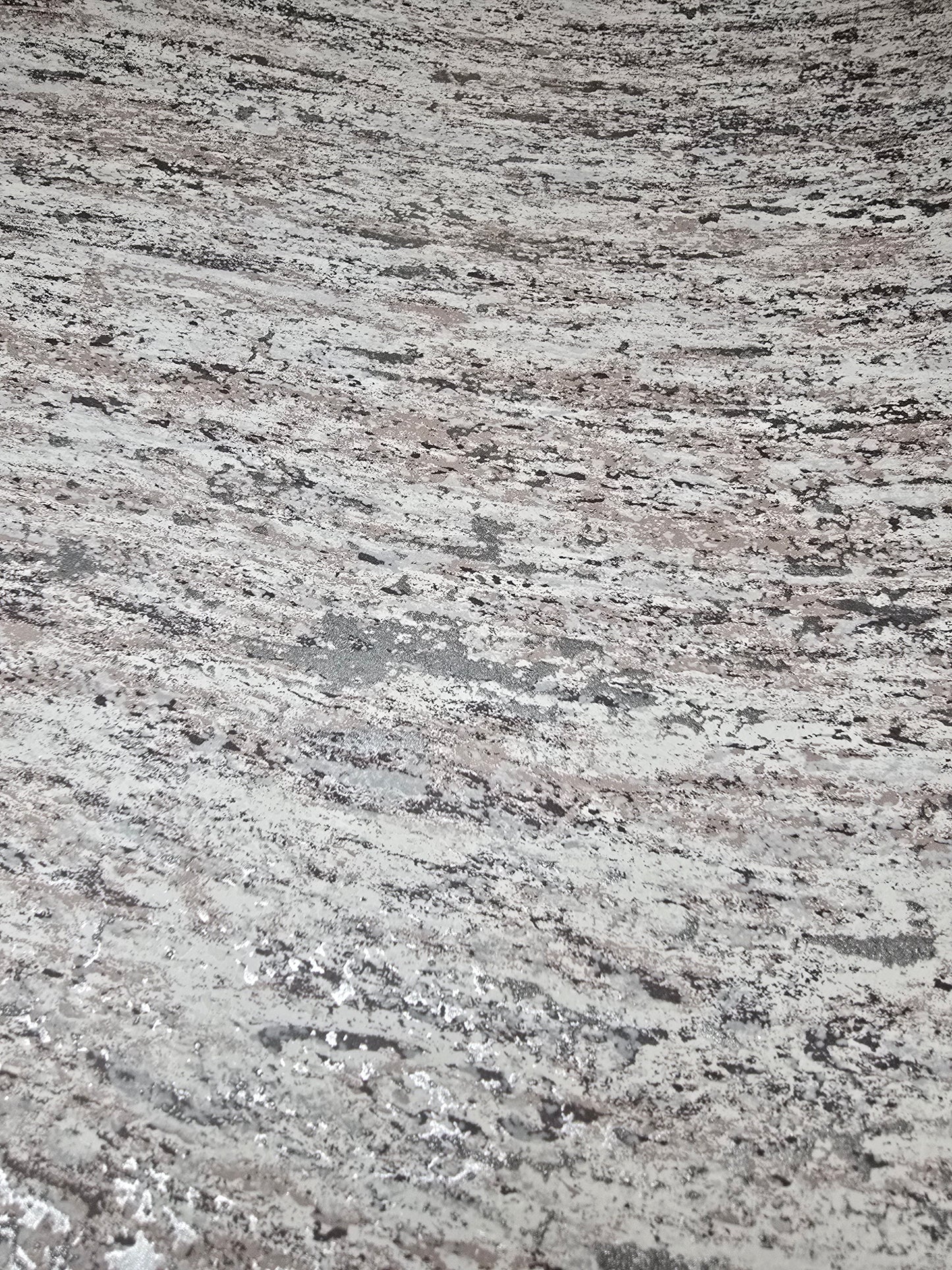 Industrial Wave Neutral Textured Metallic Wallpaper (65776)