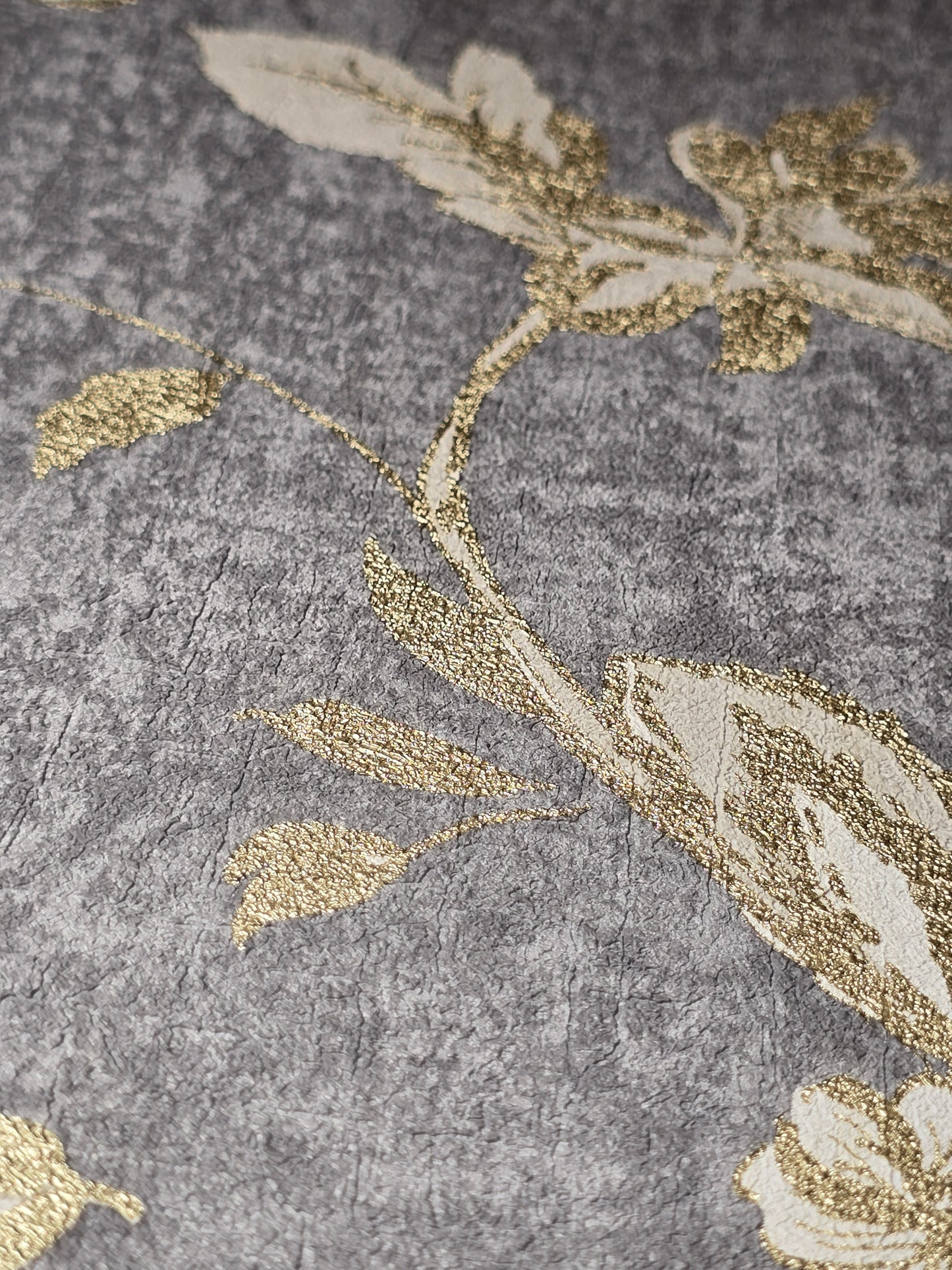 Paradise Birds – Charcoal & Gold (Ref: 196201)