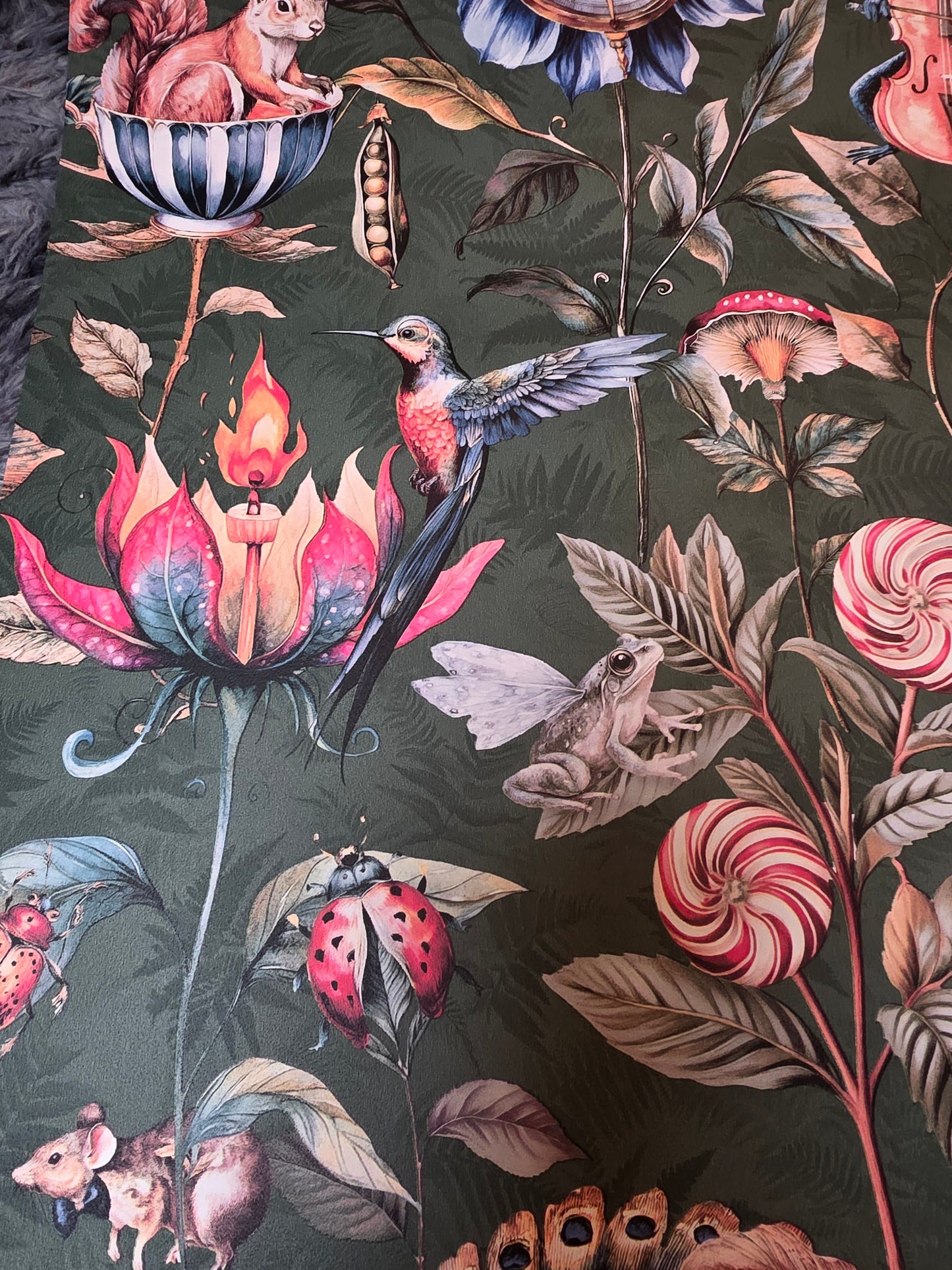 Curious Creatures Wonderland Wallpaper – Emerald Green Statement Feature (13921)