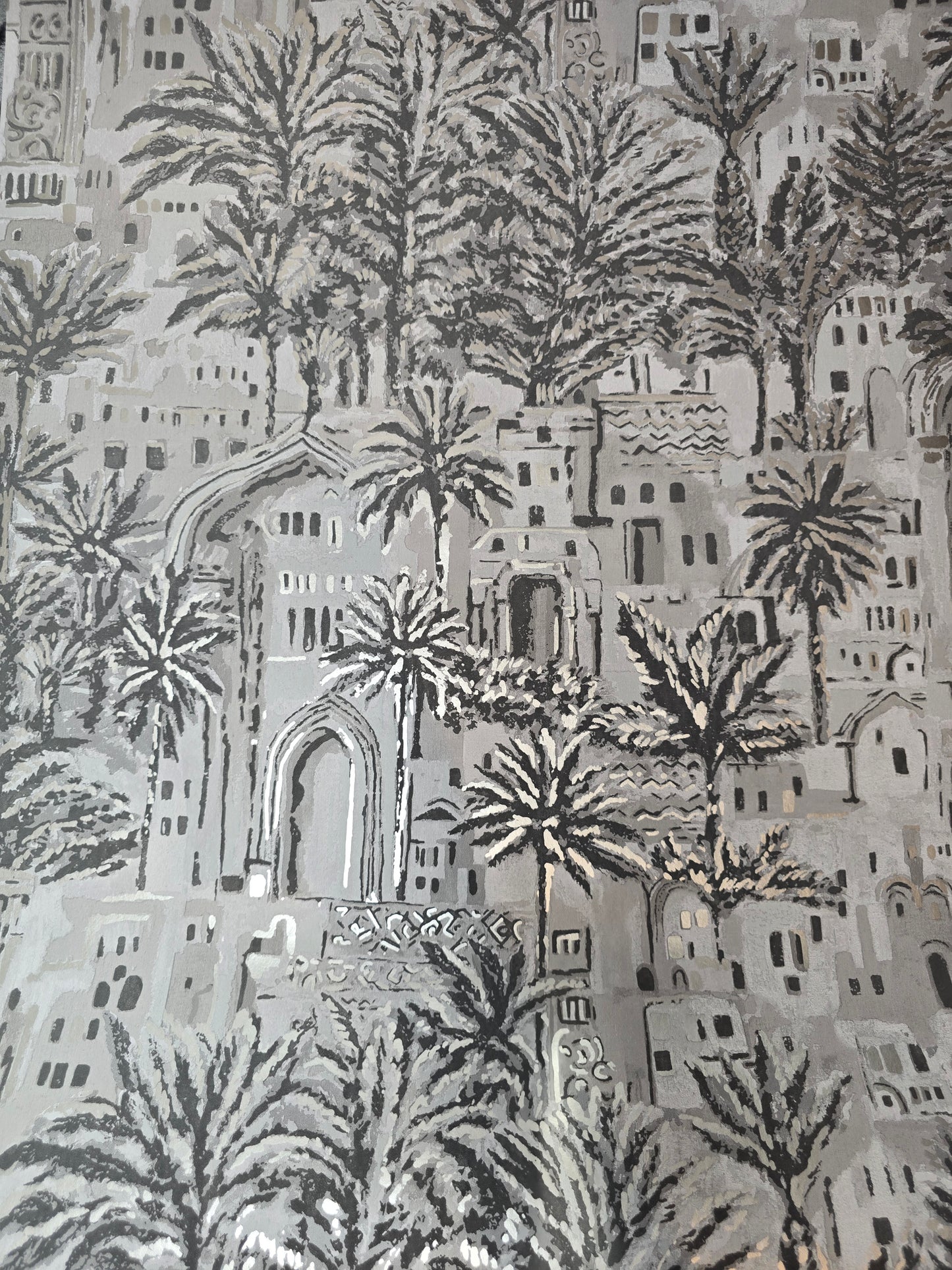 Tipaza Grey Textured Feature Wallpaper (65832)