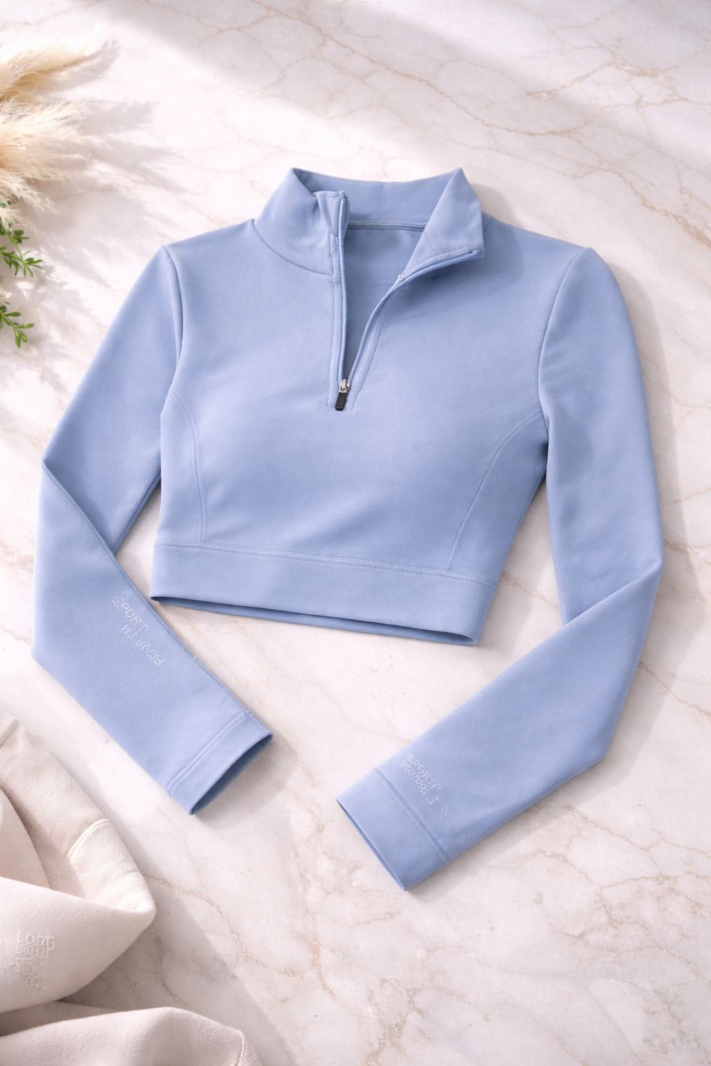 Women’s Cropped Zip Gym Top – Sculpting Stretch Activewear (RRP £45)