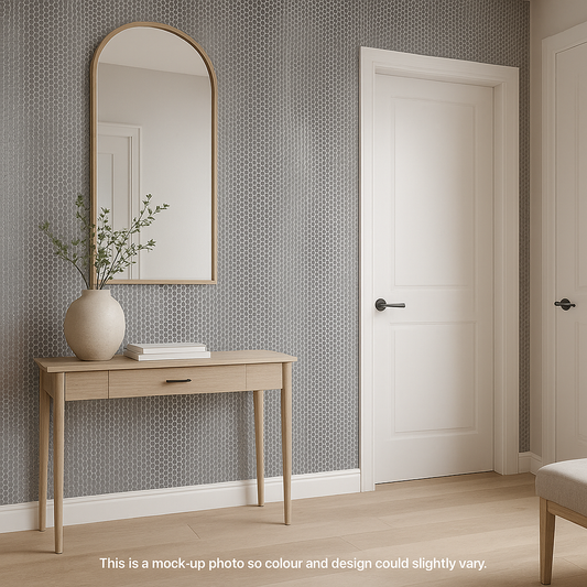 Metallic Silver Hexagon Textured Wallpaper (10386-10)