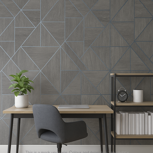 Brown Geometric Wood Panel Effect Wallpaper – Modern Line Design (FD25322)