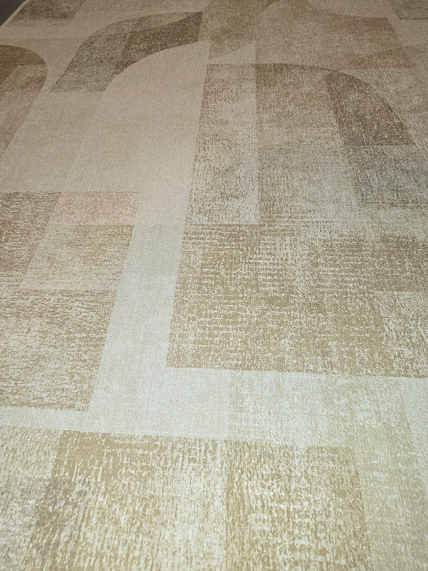 Modern Geometric Block Wallpaper – Neutral Beige & Taupe Tones