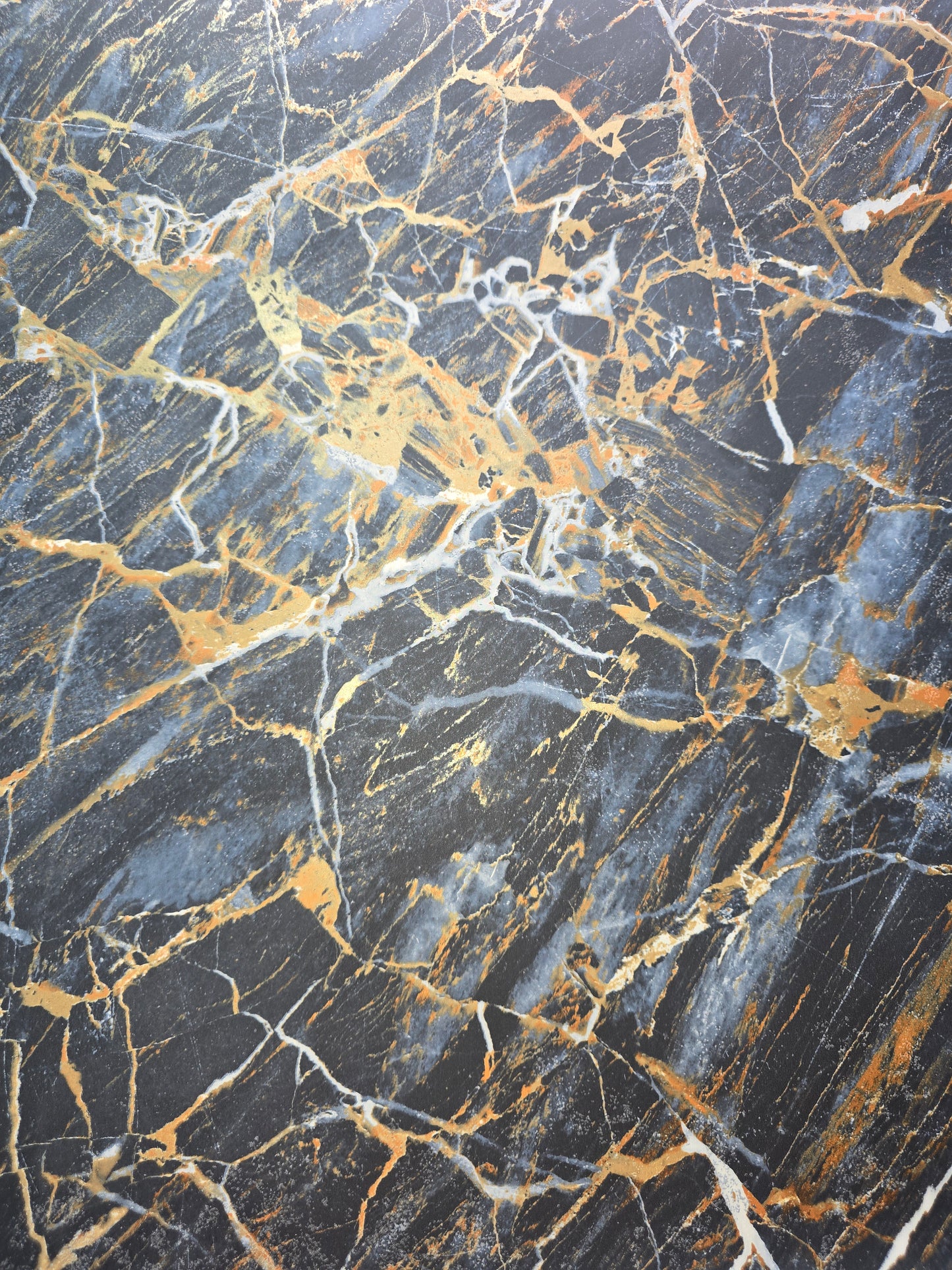 Luxe Carbon Onyx Navy Marble Wallpaper (Pattern M1748)