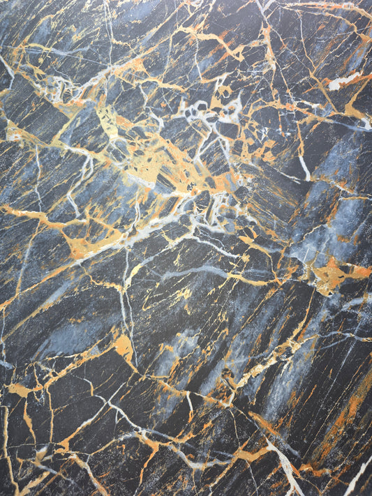 Luxe Carbon Onyx Navy Marble Wallpaper (Pattern M1748)