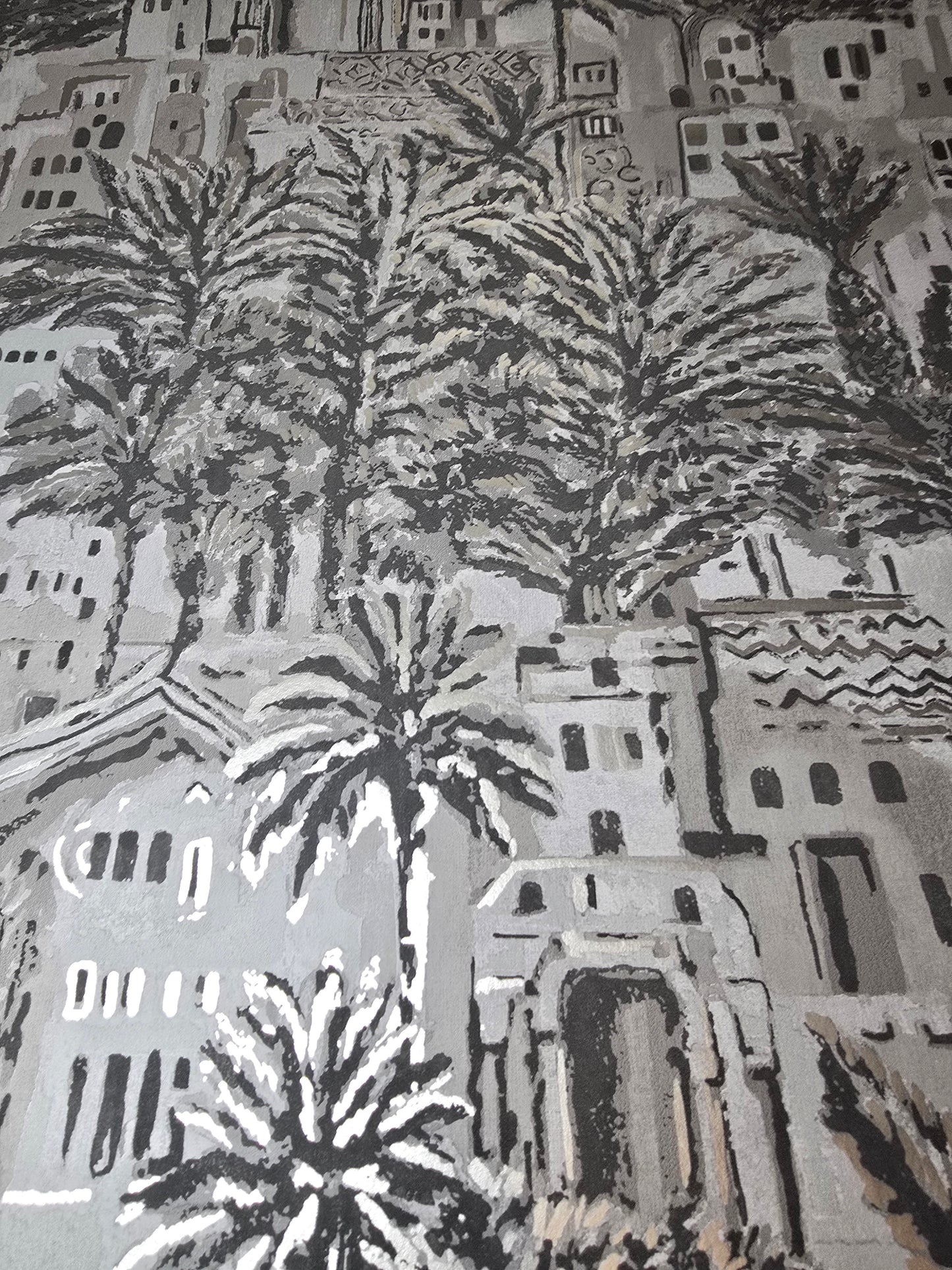 Tipaza Grey Textured Feature Wallpaper (65832)