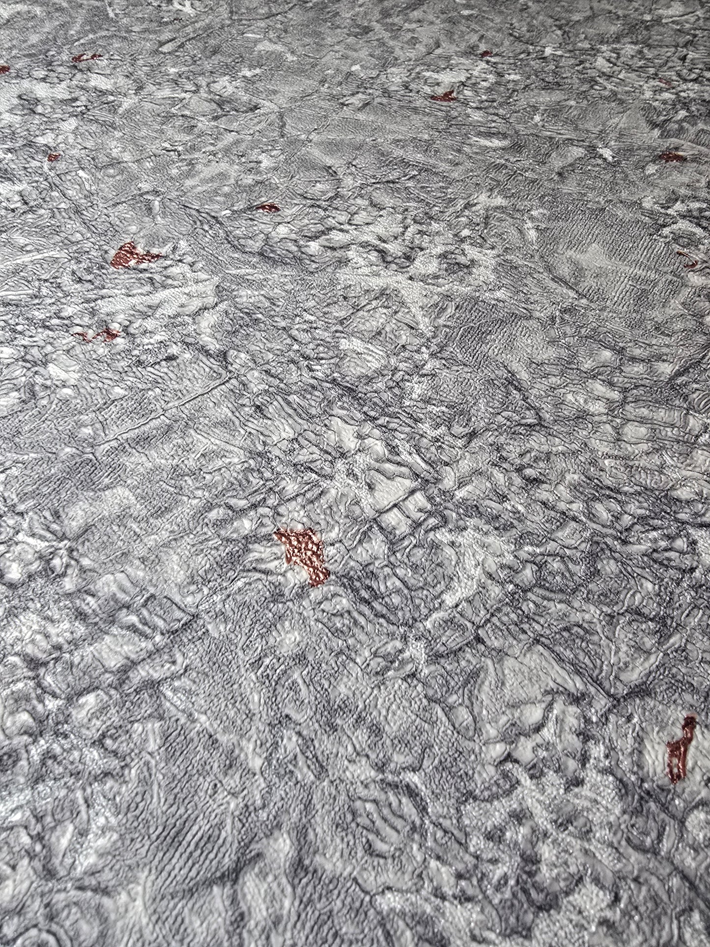 Metallic Silver & Copper Textured Wallpaper (10302-10)