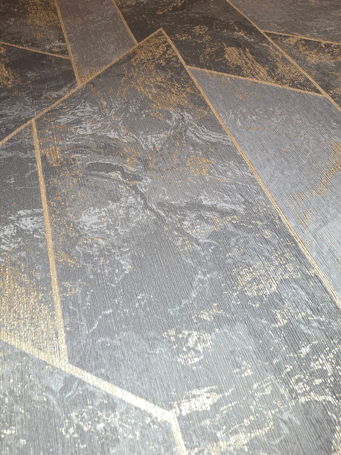 ZARCI Charcoal & Gold Geometric Wallpaper