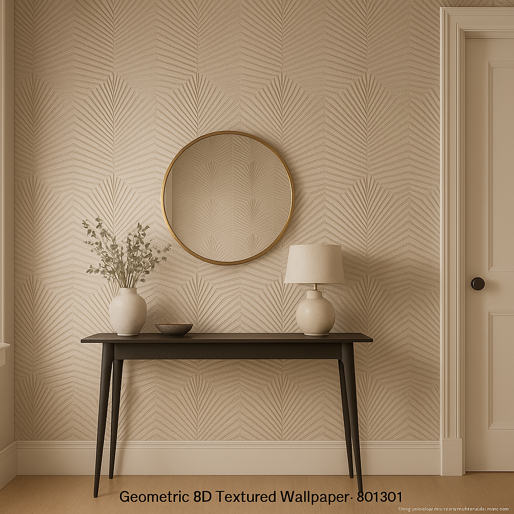 Geometric 3D Textured Wallpaper – 801301