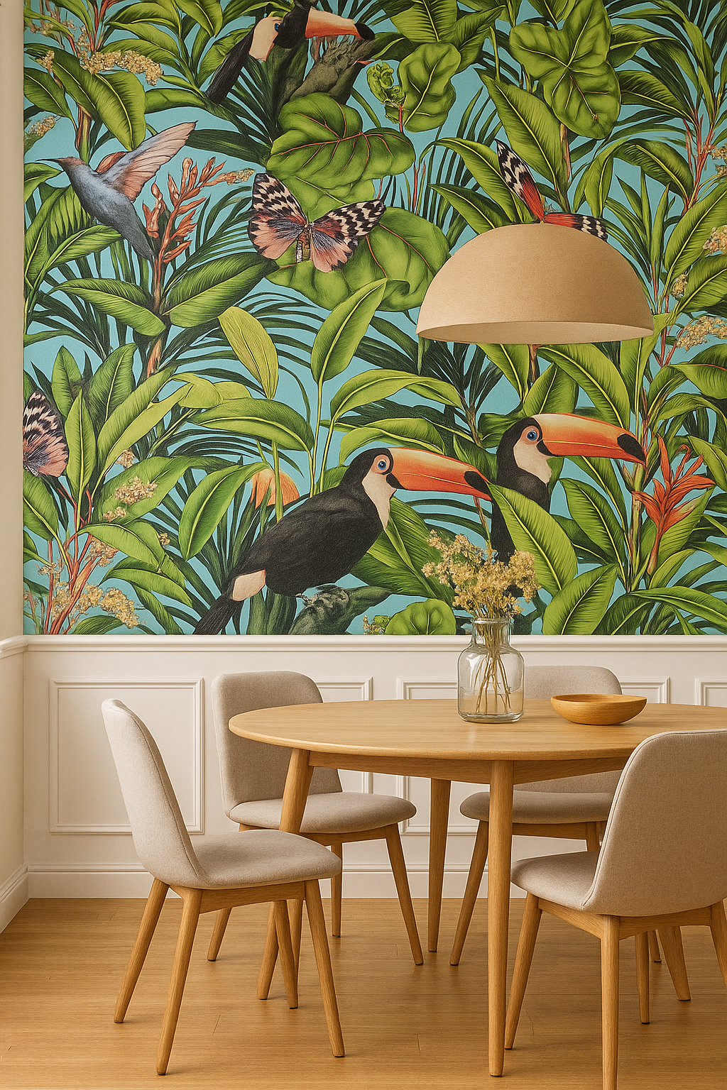 Paradisio 2 Tropical Blue Toucan & Butterfly Wallpaper (10121-18)
