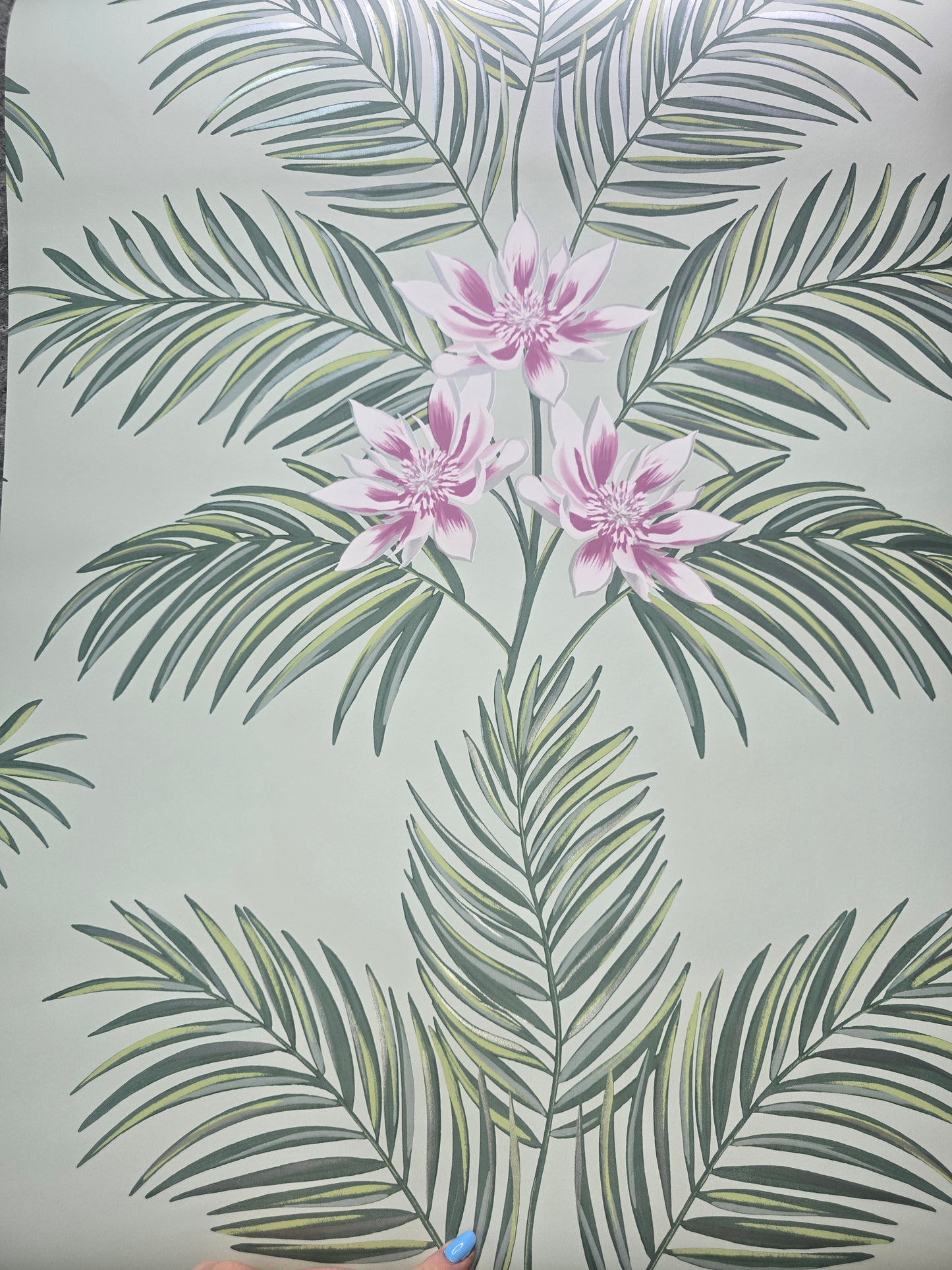 Bali Tropical Floral Green & Pink Wallpaper – FD43278