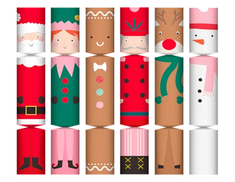 Christmas Characters Luxury Crackers – 10″ 6 Pack