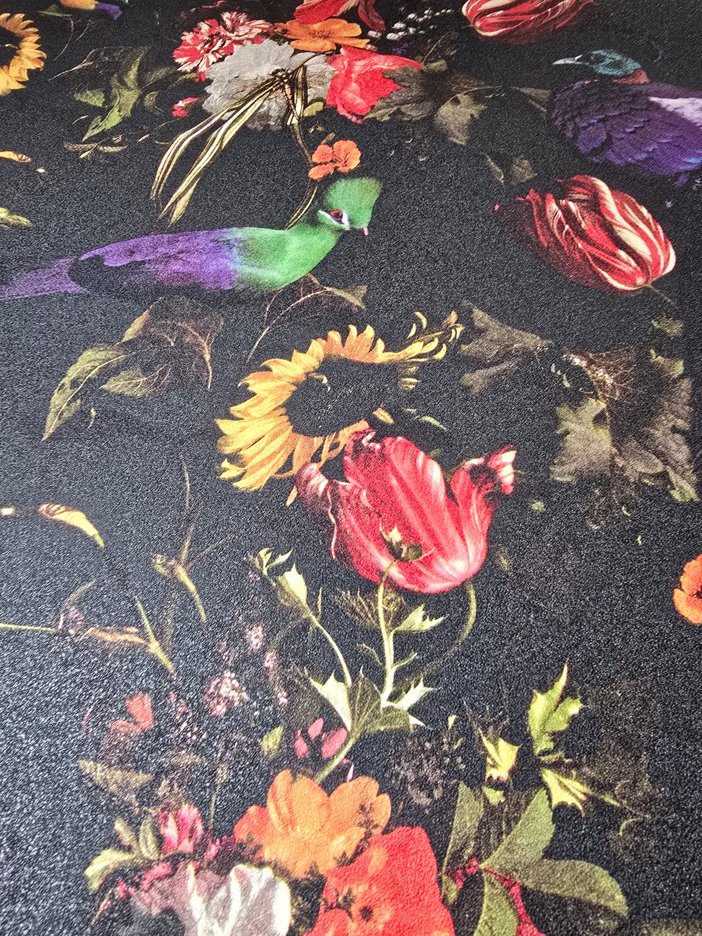 Dark Floral & Peacock Wallpaper  (6371-15)