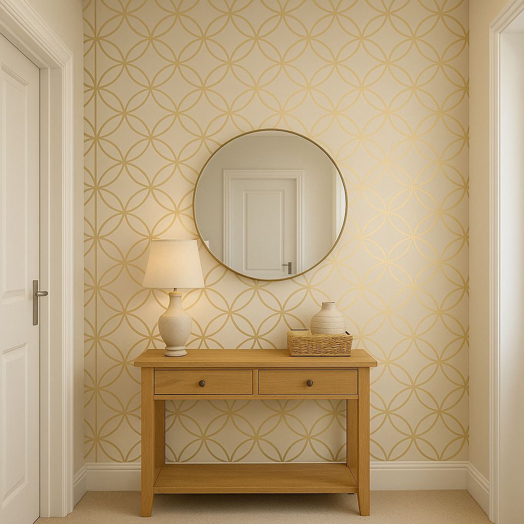 Statement Feature Wallpaper – Diso Beige/Gold