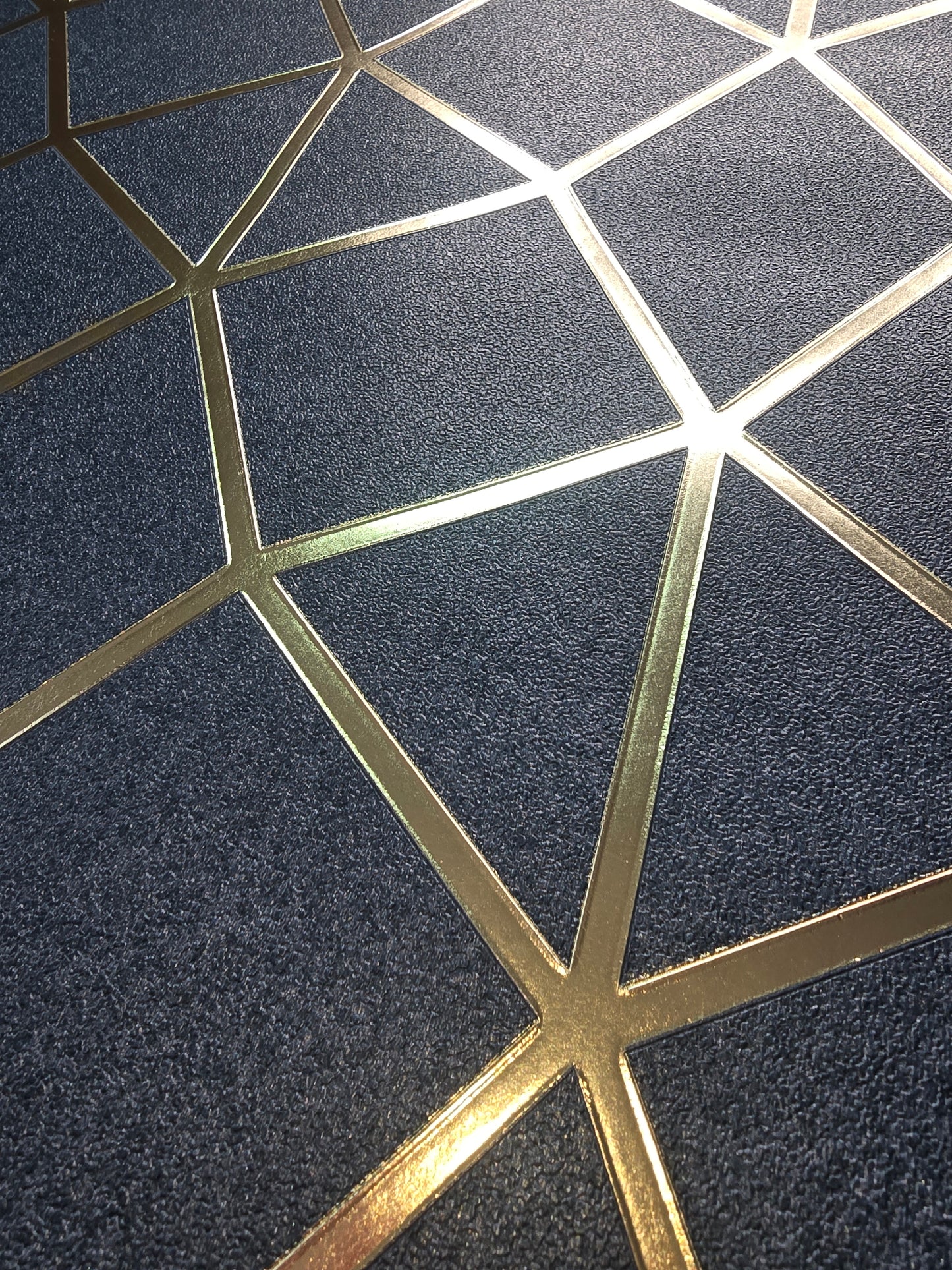 Luxury Foil Geometric Wallpaper – Navy & Gold (Pattern FD42560)