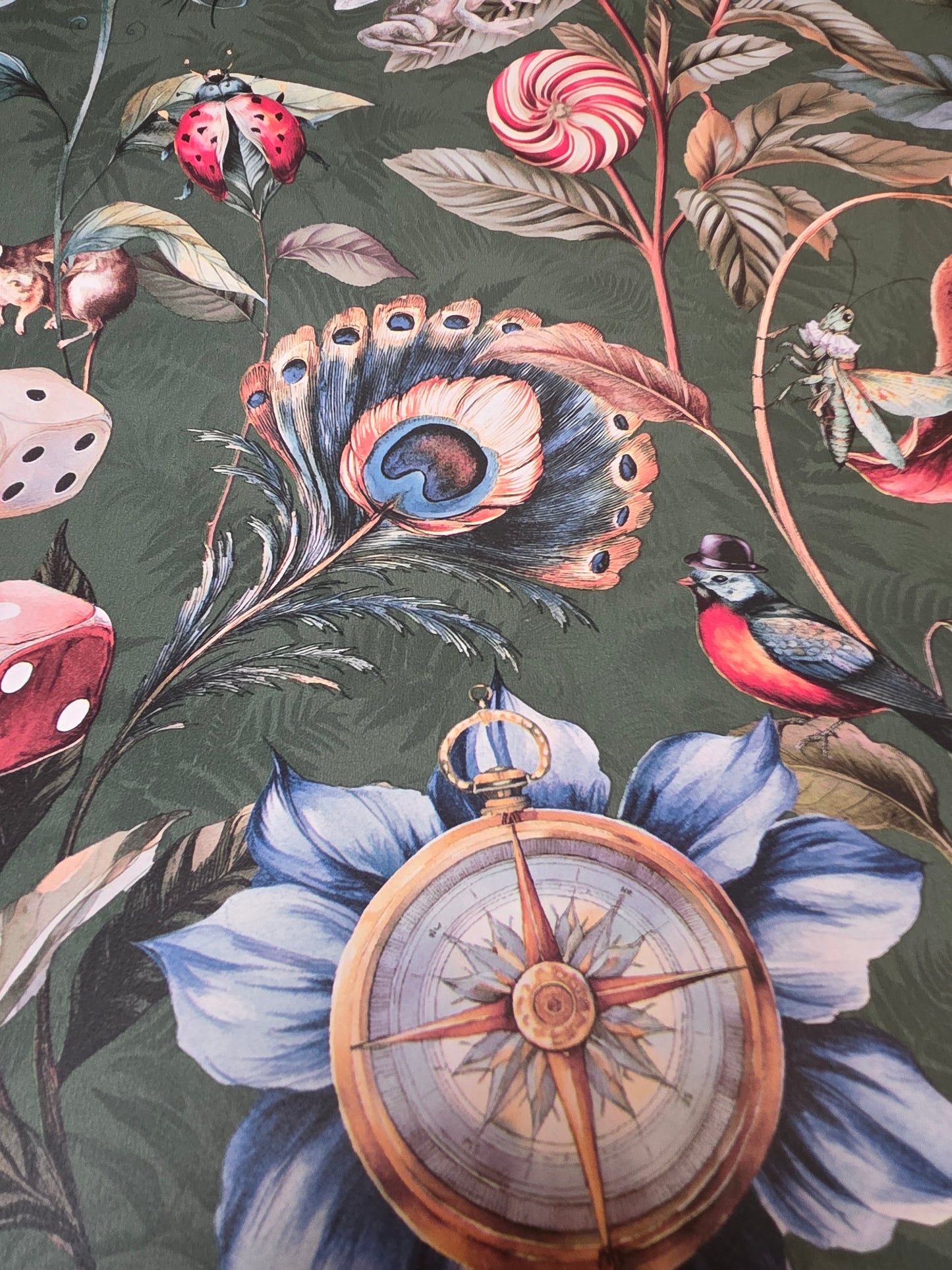 Curious Creatures Wonderland Wallpaper – Emerald Green Statement Feature (13921)
