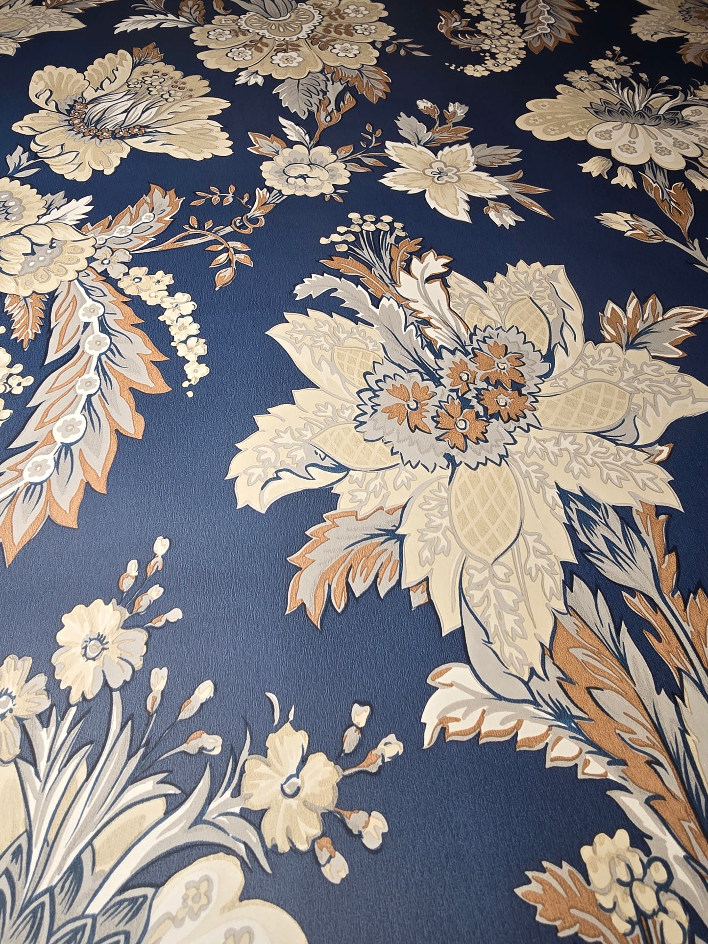 Abode Edward Navy Luxury Floral Wallpaper (05550-44)