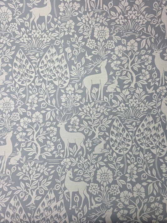 Blue Woodland Deer & Tree Wallpaper – Nature Forest Animal Design – Feature Wall Decor (14163)