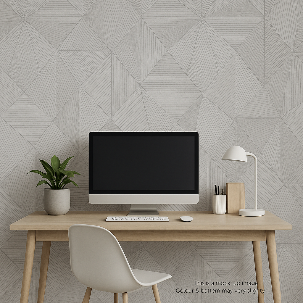 Exclusive Grey Textured Geometric Wallpaper – Modern 3D Effect (FD25333