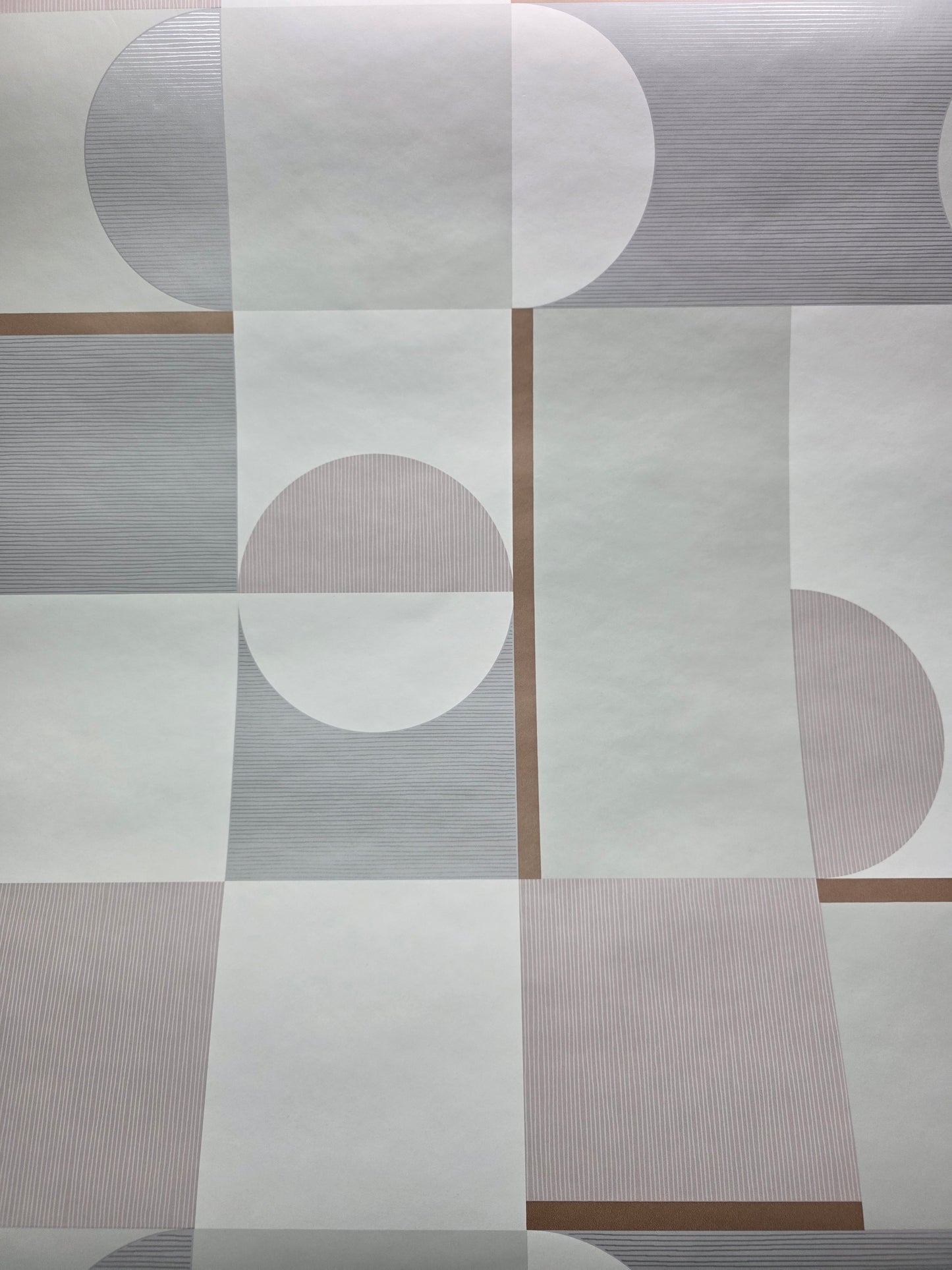 Marino Geometric Neutral Wallpaper – Grey & Blush Modern Feature Wall (FD42386)