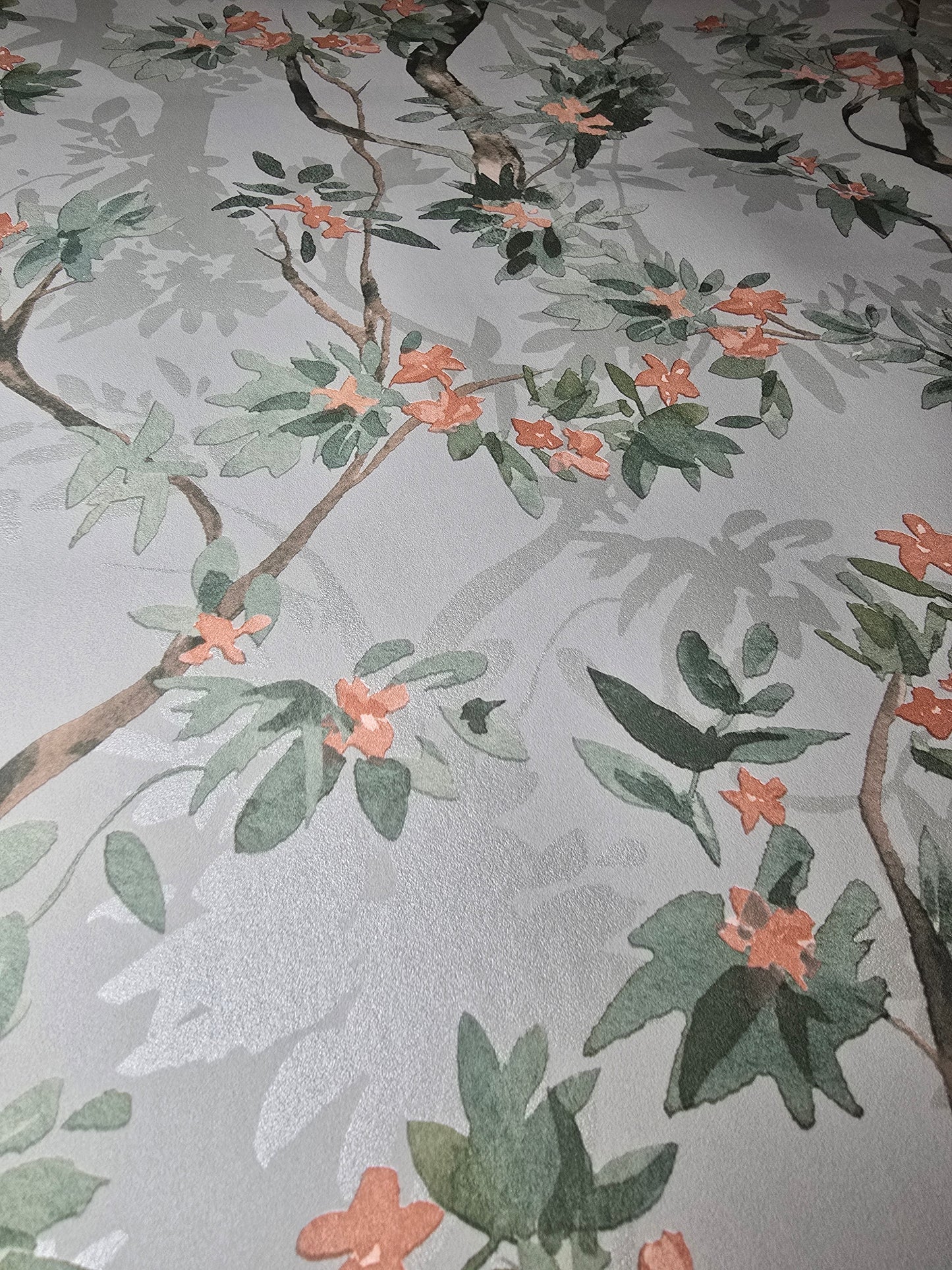Holden Folia Duck Egg Floral Textured Wallpaper (36223)